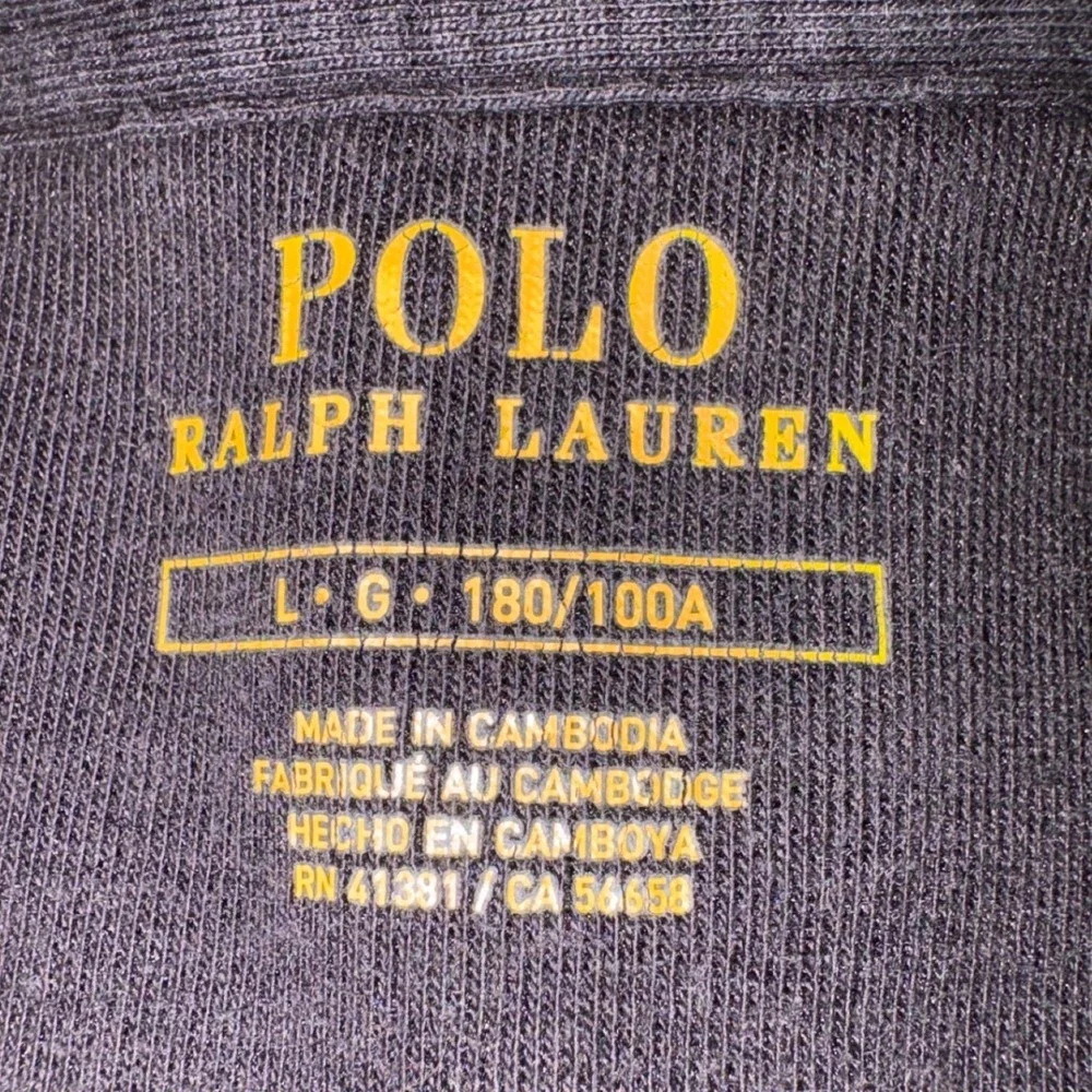 Polo Ralph Lauren Mens Black Snap Neck Fleece Sweatshirt Men's Large Pony Logo
